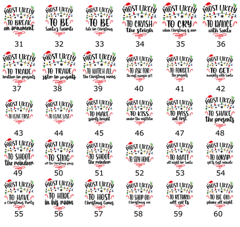 60 Quotes Most Likely Christmas Shirt, Christmas Funny Shirt, Christmas Custom Shirt, 2024 Most Likely To Shirts, Christmas Group Shirt