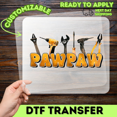 Retro Pawpaw DIY Handyman Tools DTF Transfer for Father's Day Grandfather T-shirt & Sweatshirt Gift