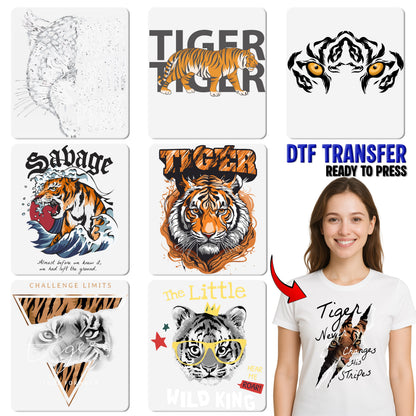 Empowering Tiger Ready To Press DTF Transfer | Bold Animal Theme Shirt Design for Teens & Young Adults