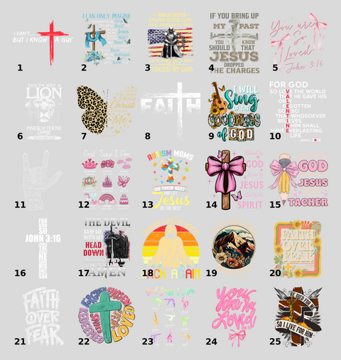 Faith & Music Boho Spiritual Acoustic Guitar DTF Transfer for Church Groups & Nature Music Lovers Shirt
