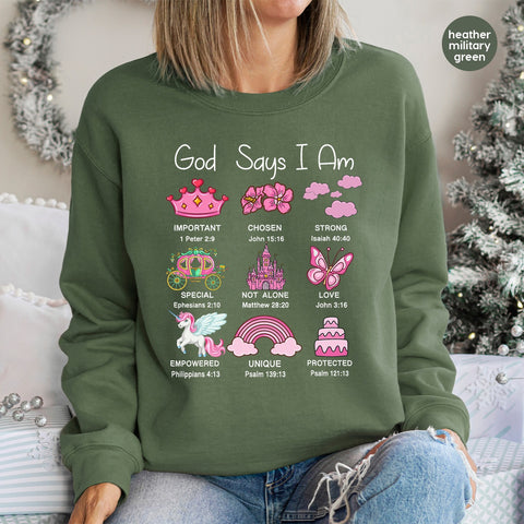 Whimsical Faith-Based Kids DTF Transfer Iron-On with Fairy Tale Elements for T-shirts Religious Apparel Ready to Press