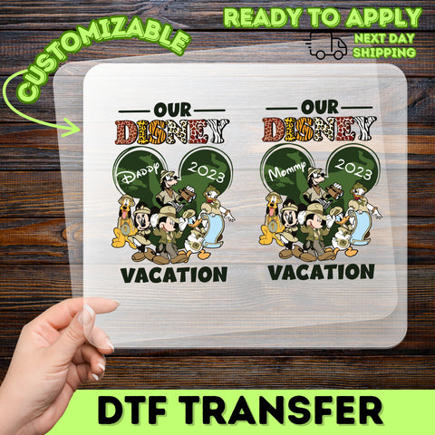 Safari Disney Vacation DTF Iron-On Transfer, Cute Family Shirts, Ready To Press T-Shirt for Disney Enthusiasts & Parents