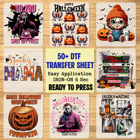 Funny Halloween Monster Mayhem DTF Transfer for Kids & Adults T-shirt, Cartoon Iron-On Ready To Press Halloween Apparel