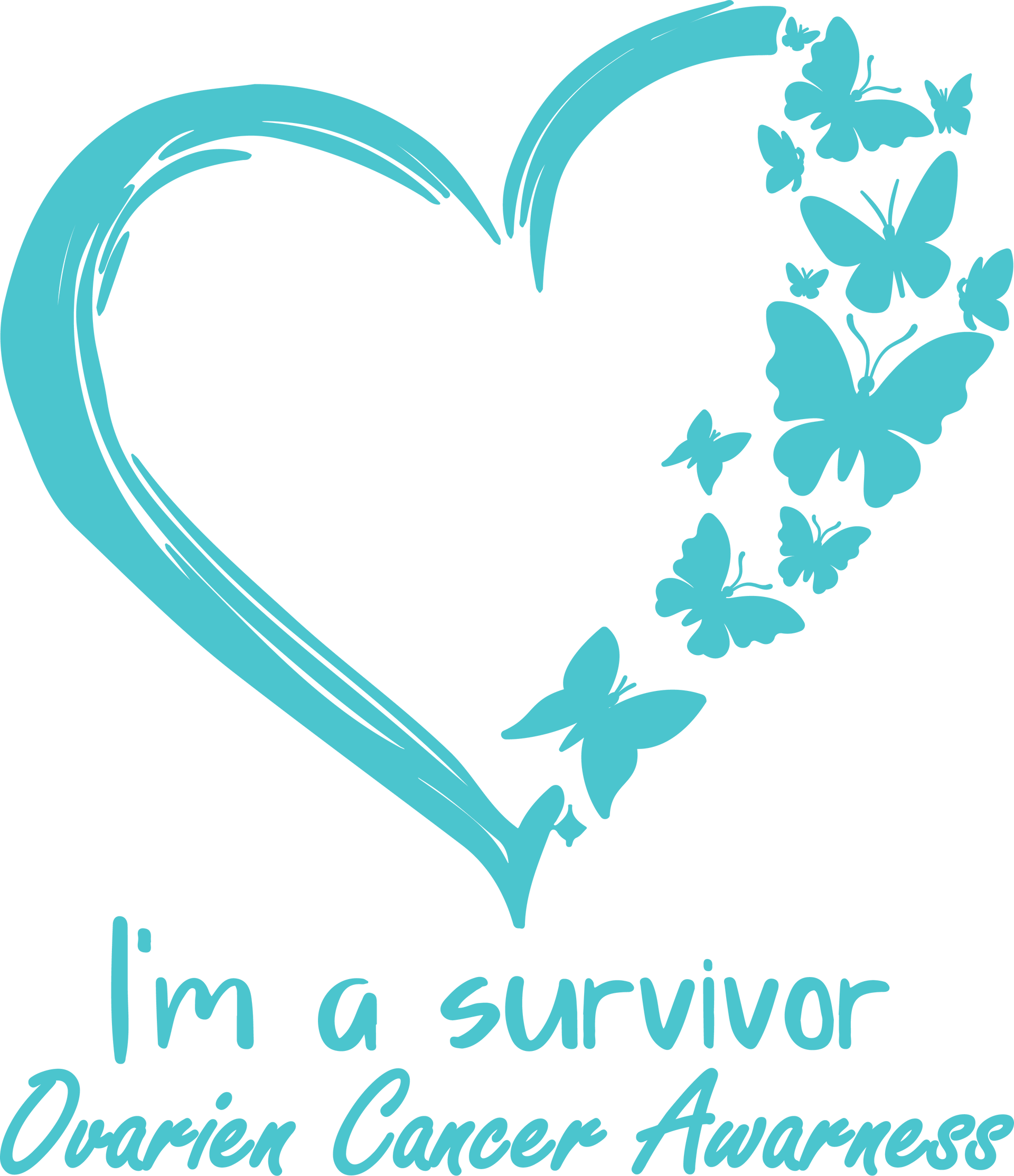 Ovarian Cancer Warrior Shirt, Teal Ribbon Gift, Cancer Survivor Vneck Shirt, Cancer Patient Tshirt, Gifts for Mom, Family Support Clothing