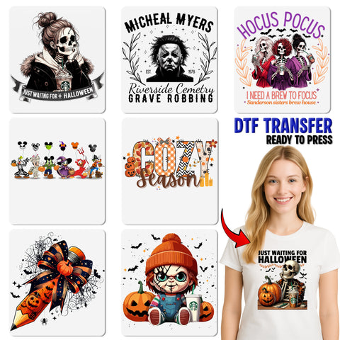 Funny Cow Ghost Halloween DTF Transfer for Women Shirt Iron-On Ready to Press Farm Life Humor