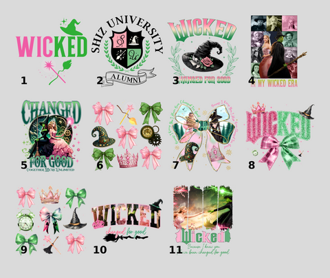 Wicked Musical DTF Transfer Iron-On Friendship Magical Theme for Theater Fan Apparel & Cosplay