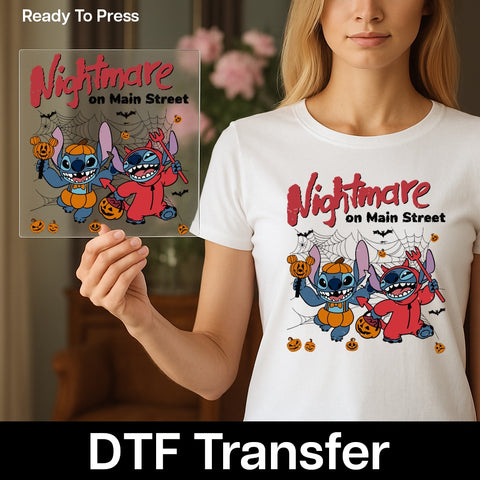 Cute Halloween DTF Transfer for Family & Friends Night Out Shirts - Ready To Press Iron-On Cartoon Trick or Treat Apparel