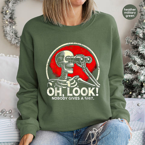 Funny Halloween Skeleton DTF Transfer, Sarcastic Humorous Design, Ready to Press Iron-On for T-Shirt & Sweatshirt, Edgy Halloween Apparel
