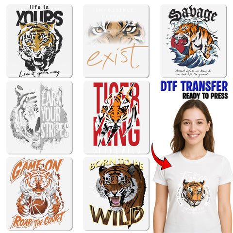 Stay Wild Tiger Adventure Theme DTF Transfer for Nature Lover T-shirts & Wild Group Apparel