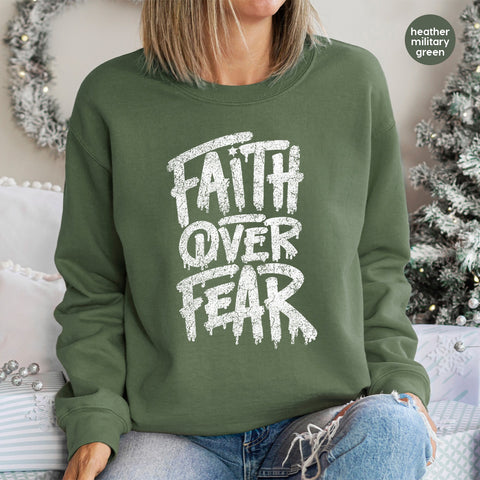 Faith Over Fear Urban Grunge DTF Transfer Bold Religious Inspirational Apparel