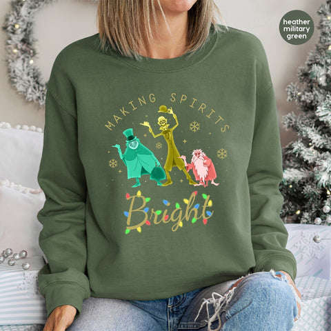 Victorian Ghosts Holiday DTF Transfer - Funny Gothic Christmas Iron-On for Group Celebrations & Quirky Apparel