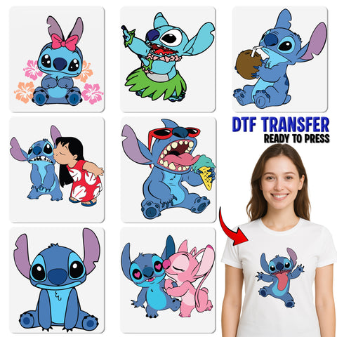 Cute Alien DTF Transfer for Animated Movie Fans Iron-On Ready To Press Apparel Kids Teens
