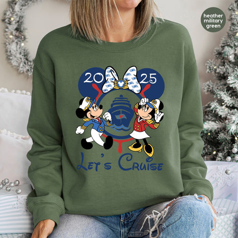 Disney-Themed Nautical Captain Cute DTF Transfer for Family & Group Cruise Vacation Shirts 2025 Iron-On Ready to Press Sticker