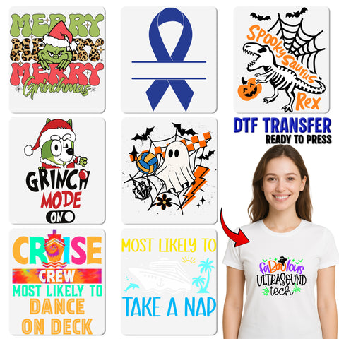 Cute Spooky Season Halloween Ghost DTF Transfer | Ready To Press Iron-On | Fun Retro Family & Friends T-shirt Design