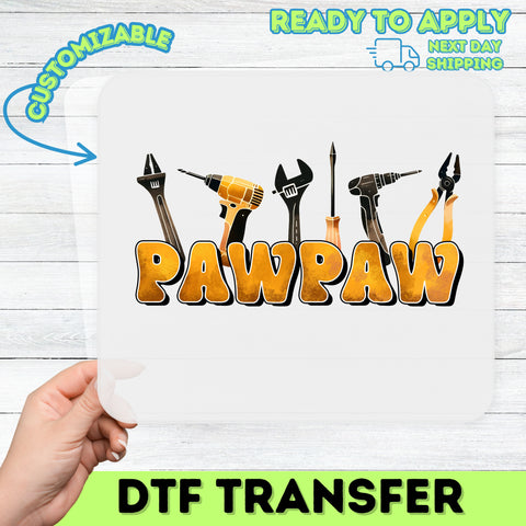 Retro Pawpaw DIY Handyman Tools DTF Transfer for Father's Day Grandfather T-shirt & Sweatshirt Gift