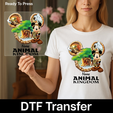 Safari Adventure Animal Kingdom DTF Transfer, Ready To Press T-shirt Design for Family & Kids Theme Park Outing
