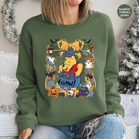 Cute Halloween Iron-On DTF Transfer for Family Halloween Matching Shirts - Playful Retro Ghost & Pumpkin Spice Design