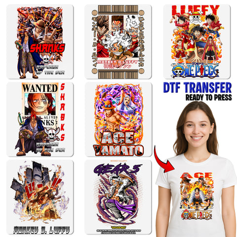 Dynamic Anime Character DTF Transfer, Ready To Press Action Apparel, Anime Fan Gift T-Shirt, Shanks Emperor of the Sea Design