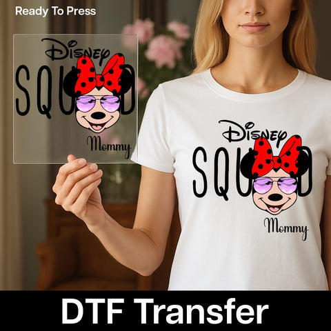 Cute Retro Pop Character DTF Transfer, Family Reunion Fun Apparel, Ready To Press Disney Inspired T-Shirt Design