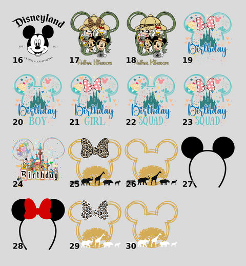 Cute Red Bow Disney-Inspired Family Vacation Iron-On DTF Transfer For Matching T-Shirts & Party Group Trips