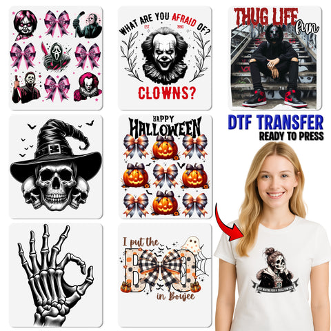 Retro Halloween VHS DTF Transfer - Nostalgic Horror Movie Iron-On for 80s & 90s Fans, Ready to Press Apparel