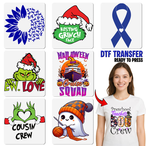Funny Cow Ghost Halloween DTF Transfer | Ready to Press Cute Farm Animal Halloween Iron-On for Family Group Apparel