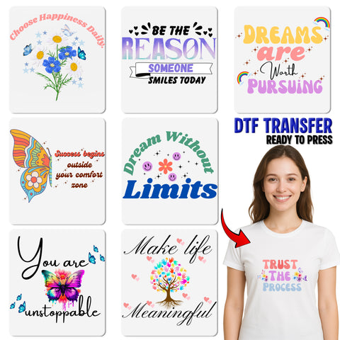 Whimsical Trust The Process DTF Transfer Cute Motivational Quote Shirt for Cheerful Group Apparel