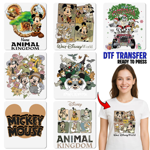 Safari Adventure Animal Kingdom DTF Transfer Ready To Press for Family Group t-shirts & Nature Expedition Apparel