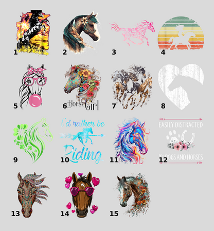 Rustic Equestrian Love Horse Head Silhouette DTF Transfer, Perfect Iron-On for Equestrian Apparel & Farmhouse Gifts
