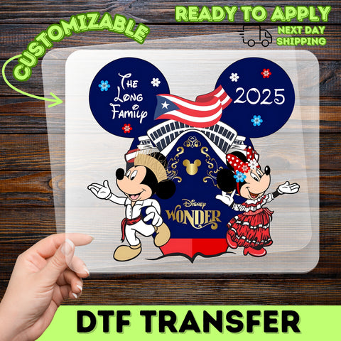 Ready to Press Family Cruise DTF Transfer | Disney-Inspired Puerto Rican Celebration Apparel for Group Vacation T-Shirts