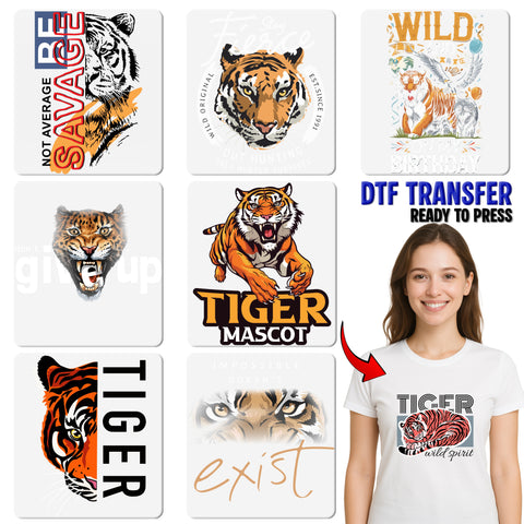 Eye of the Tiger Motivation Ready To Press DTF Transfer, Wildlife Inspiration Apparel, Motivational Sports Team T-Shirt