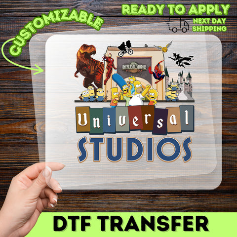 Pop Culture Family Vacation DTF Transfer for T-shirts - Ready to Press Universal Studios Themed Cartoon Apparel