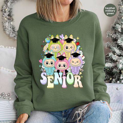 Cute Animal Graduate DTF Transfer for Senior Graduation Apparel | Funny Kawaii Iron-On Ready To Press T-Shirt or Sweatshirt