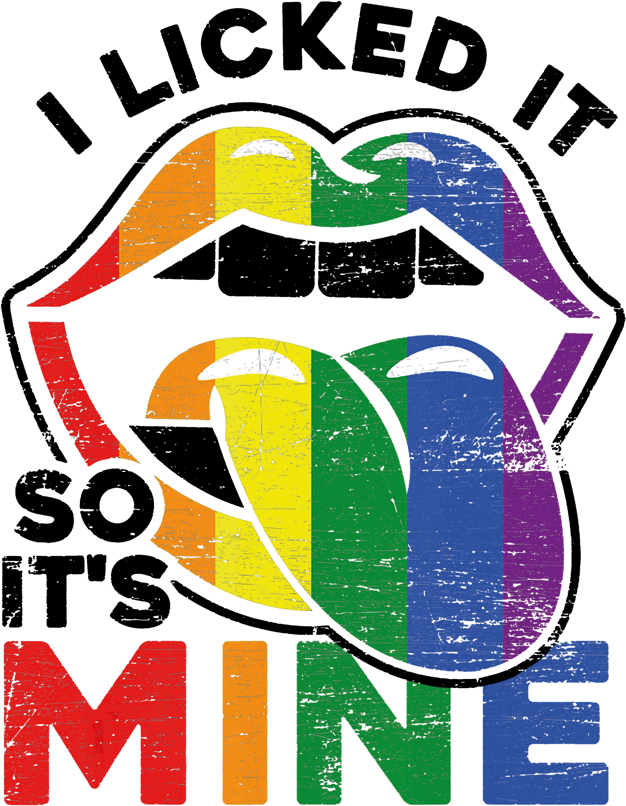 LGBTQ T-Shirts, I Licked It So It&#39;s Mine Lips T Shirt, LGBT Month Tee, Cute Lesbian Gay Shirts, Lips LGBT Awareness Shirt