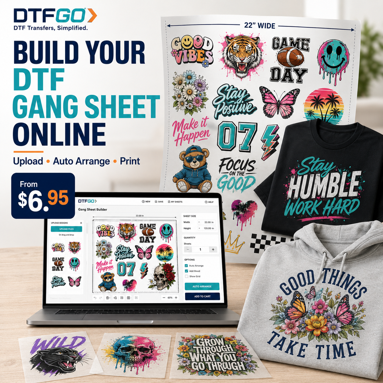 DTFGO gang sheet builder – build your DTF gang sheet online from $6.95