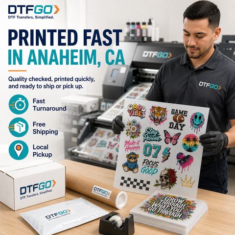 DTF transfers printed fast in Anaheim, CA