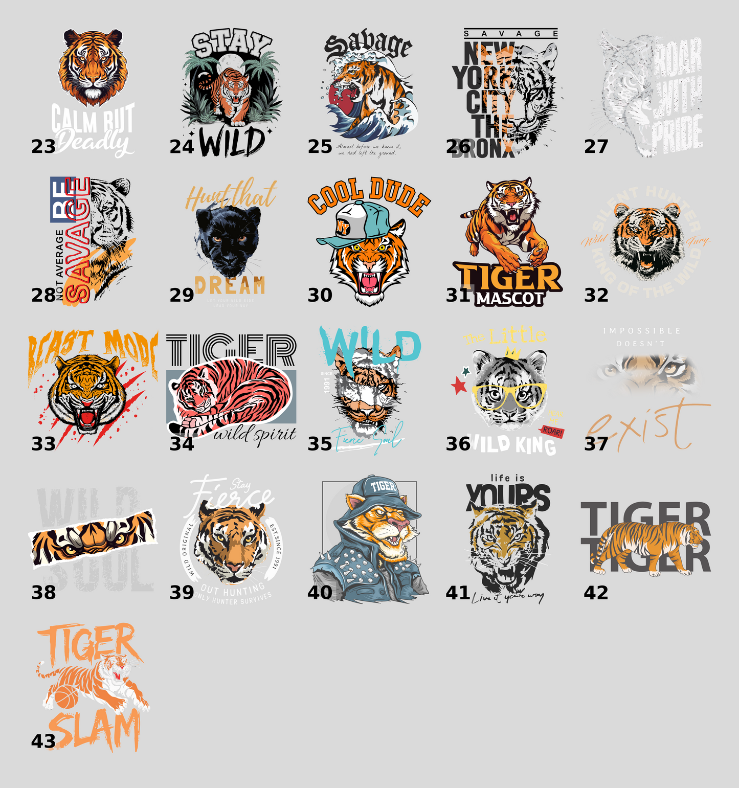 Fierce Tiger Face DTF Transfer, Ready To Press Wildlife Theme for Animal Lover Apparel, Bold Jungle Nature T-Shirt Design