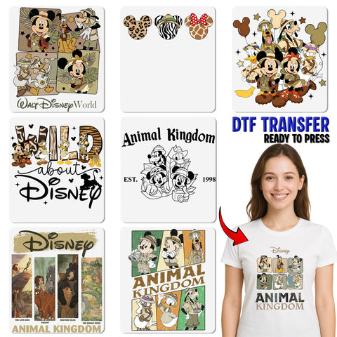 Cute Adventure Character DTF Transfer for Safari T-Shirt, Ready to Press Retro Cartoon Design for Family & Friends