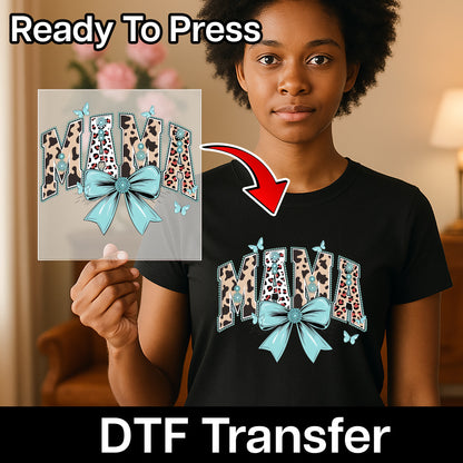 Cute Animal Print MAMA DTF Transfer for Mother's Day T-shirt, Ready To Press Iron-On Boho Chic Mama Gift for Moms