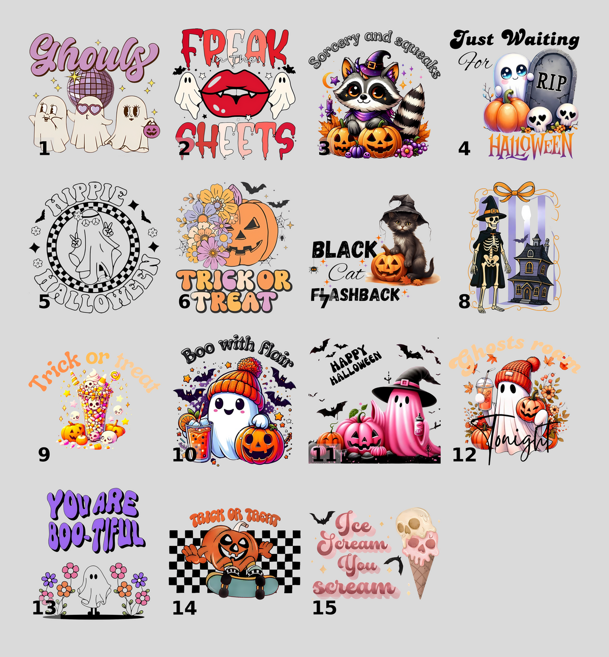 Hilarious Vampire Lips & Ghosts Halloween Iron-On DTF Transfer for Party Apparel & Bachelorette Shirts