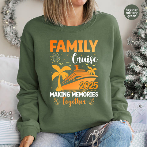 Family Cruise 2025 DTF Transfer for T-Shirt Ready To Press Nautical Tropical Apparel Ideal for Family Reunions & Getaways