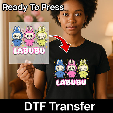 Cute Cartoon Bunny Costume DTF Transfer for Easter Shirts & Fun Kids’ Party Apparel Ready To Press Fun Candy Theme