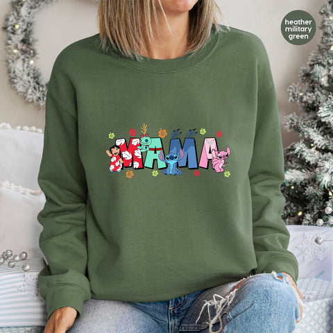 Cute Cartoon Family Fun DTF Transfer Ready To Press Iron-On for Mom & Kids Shirt Tropical Characters Mother's Day Apparel