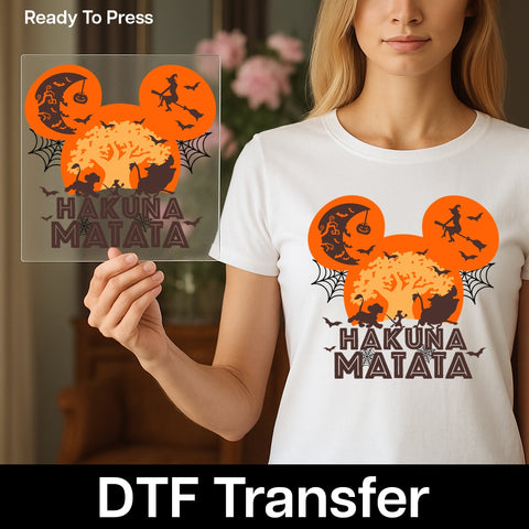 Funny Ready To Press Halloween Movie DTF Transfer with Animated Classics & Witch Moon for Family & Friends Shirts