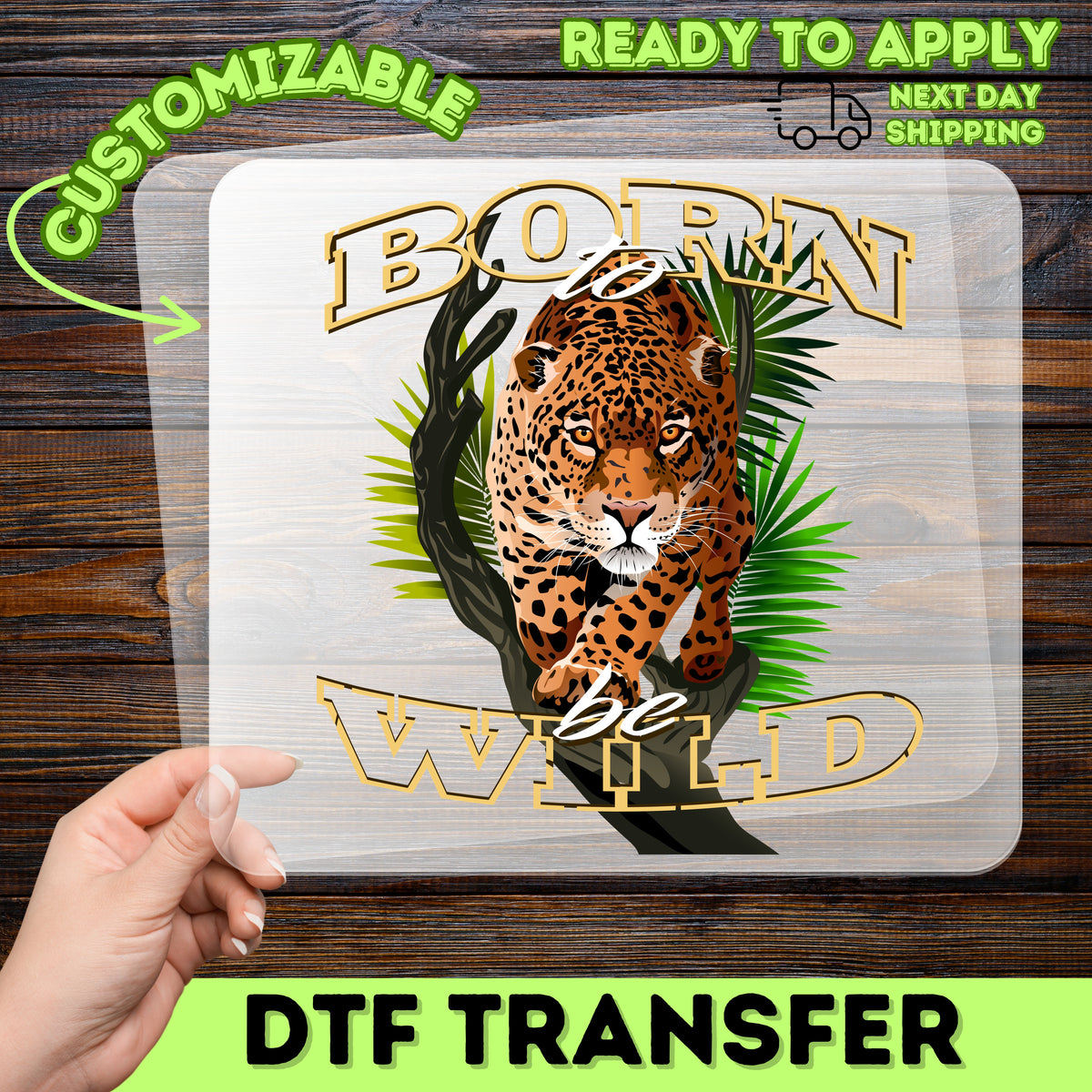 Adventure Wildlife Leopard DTF Transfer for Bold Animal Lovers Ready to Press T-shirt Iron-On for Safari Themed Apparel