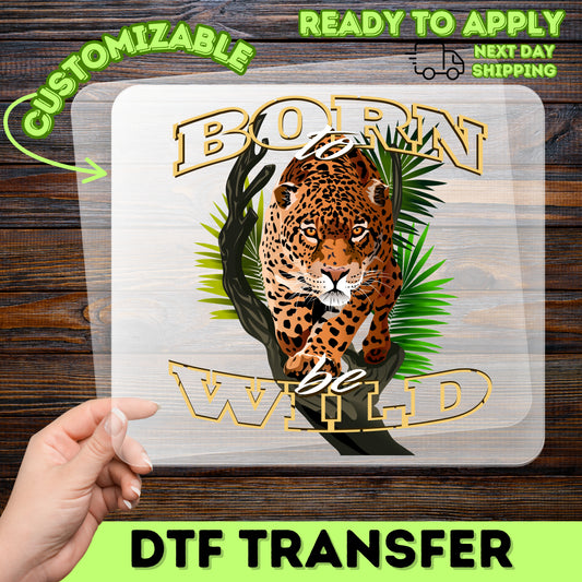 Adventure Wildlife Leopard DTF Transfer for Bold Animal Lovers Ready to Press T-shirt Iron-On for Safari Themed Apparel