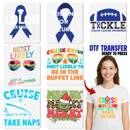 Funny Cruise Ship DTF Transfer, Ready to Press Iron-On Ocean Travel Humor for T-Shirt or Sweatshirt, Vacation Group Apparel, Holiday