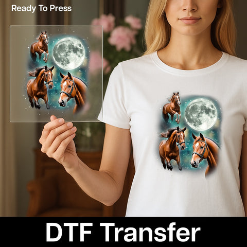 Celestial Horse DTF Transfer | Equestrian Nature Ready To Press for Animal Lover Shirt & Horse-Themed Party Apparel