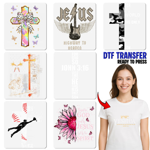 Inspirational Christian DTF Transfer for Apparel - Whimsical Watercolor John 3:16 Design, Ready to Press Iron-On Faith-Based Gift