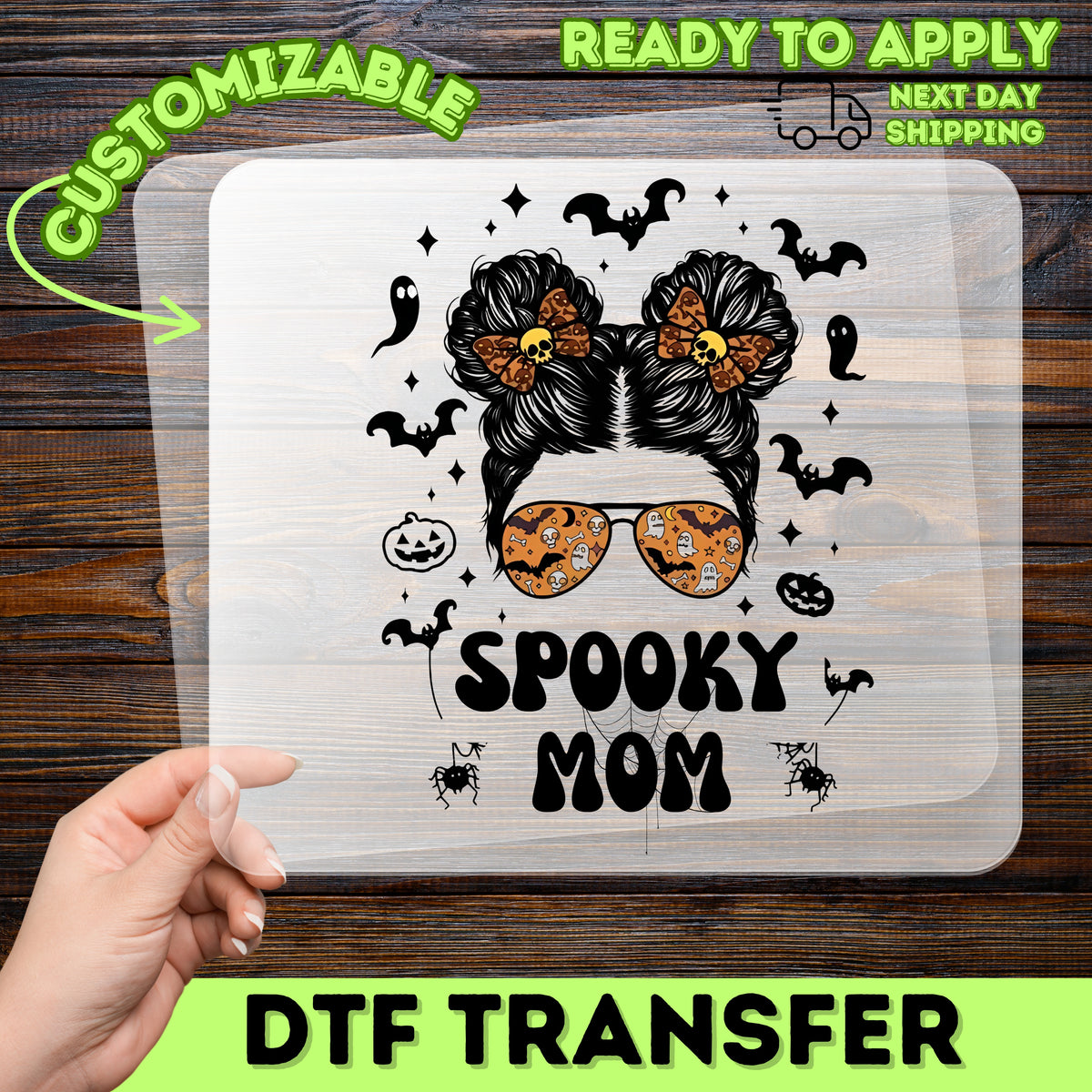 Cute Spooky Halloween DTF Transfer Iron-On Ready To Press for Apparel - Funny Ghosts & Bats for Party Enthusiasts